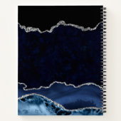 Carnet Blue & Silver Glitter Agate Wedding Guest Book (Dos)