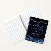 Carnet Blue & Silver Glitter Agate Wedding Guest Book (Intérieur)