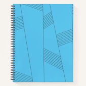 Carnet Blue, simple, elegant, abstract line pattern (Devant)