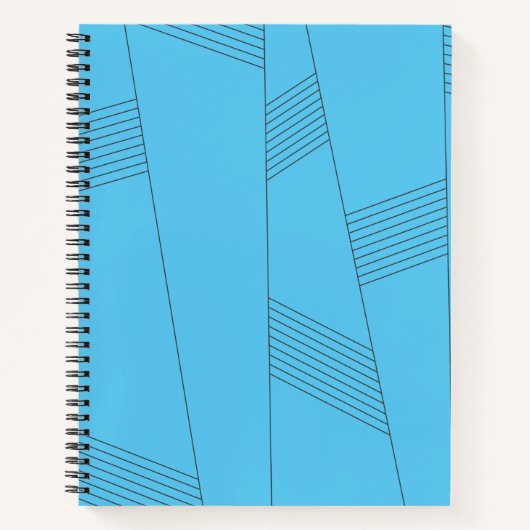 Carnet Blue, simple, elegant, abstract line pattern (Devant)