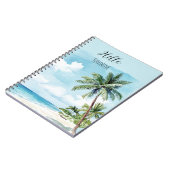 Carnet Blue Skies Sunshine Tropical Island Palm Tree (Côté gauche)