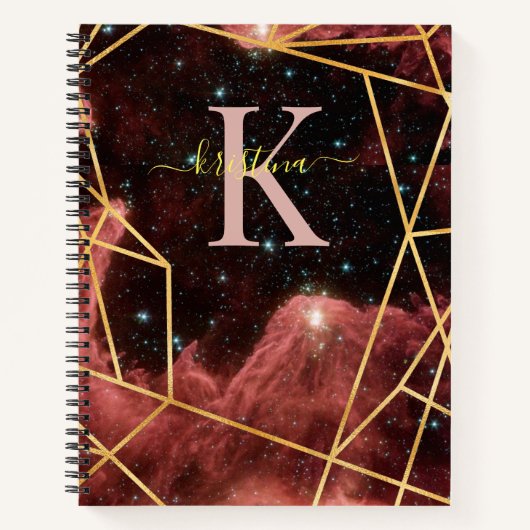 Carnet Blue Space Gold Parties scintillant Étincelle Nom  (Devant)