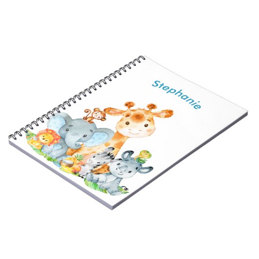 Carnet Blue Watercolor Cute (Côté gauche)