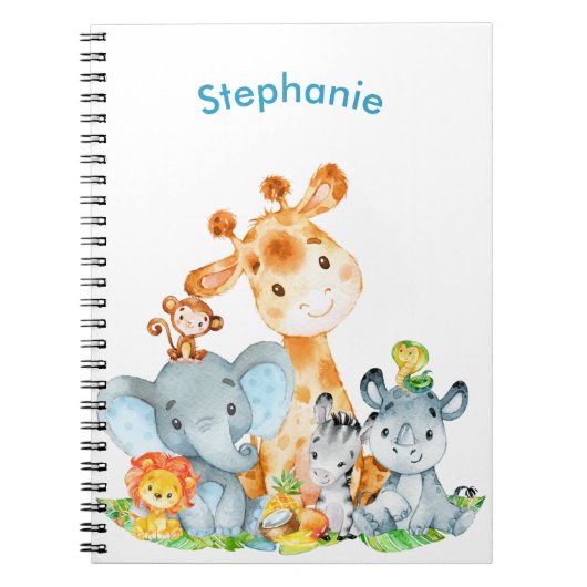 Carnet Blue Watercolor Cute (Devant)