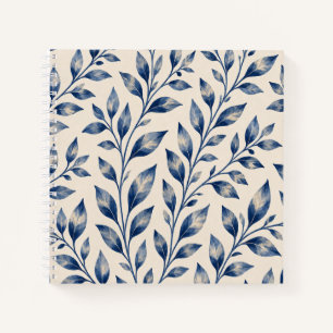 Carnet Blue Watercolor Foliage Notebook