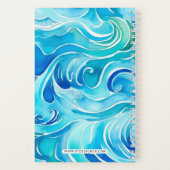 Carnet Blue Watercolor Waves Exercice Patience Convention (Verso)