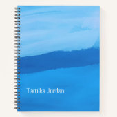 Carnet Blue watercolour tranquility (Devant)