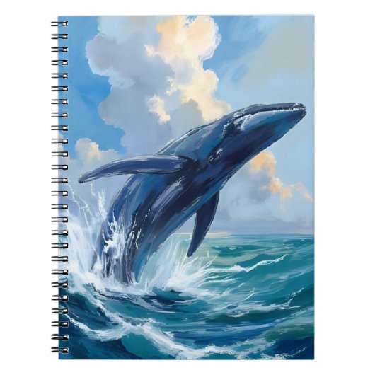 Carnet Blue Whale | Ocean Sea Animal Watercolor (Devant)