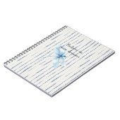 Carnet Blue White Stripes Dragonfly Believe (Côté gauche)