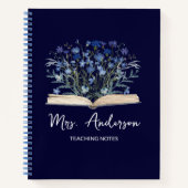Carnet Blue Wildflowers Grow From Book Teacher Gift (Devant)