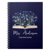 Carnet Blue Wildflowers Grow From Book Teacher Notebook (Devant)