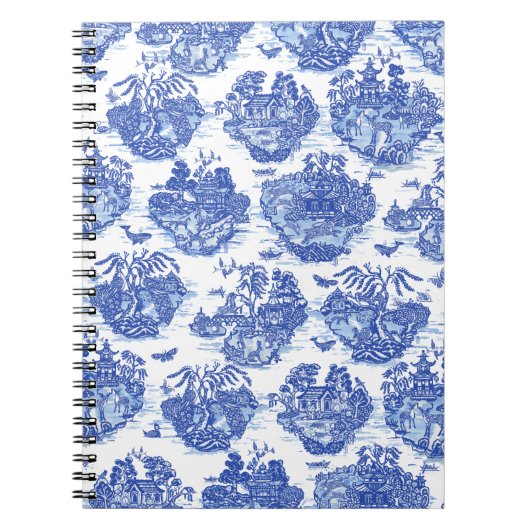 Carnet Blue Willow Animal Rabbit Deer Fox Bird Toile Art (Devant)