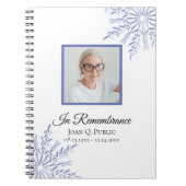 Carnet Blue Winter Snowflakes Célébration de la vie funér (Devant)