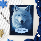 Carnet Blue Wolf Celestial Sky Stars Anxiété sociale