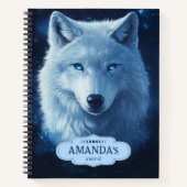 Carnet Blue Wolf Celestial Sky Stars Anxiété sociale (Devant)