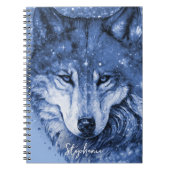 Carnet Blue Wolf Stars Sky Cosmic Celestial Personnalisé (Devant)