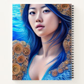 Carnet Blue Woman Portrait Abstrait Imaginaire Art (Dos)