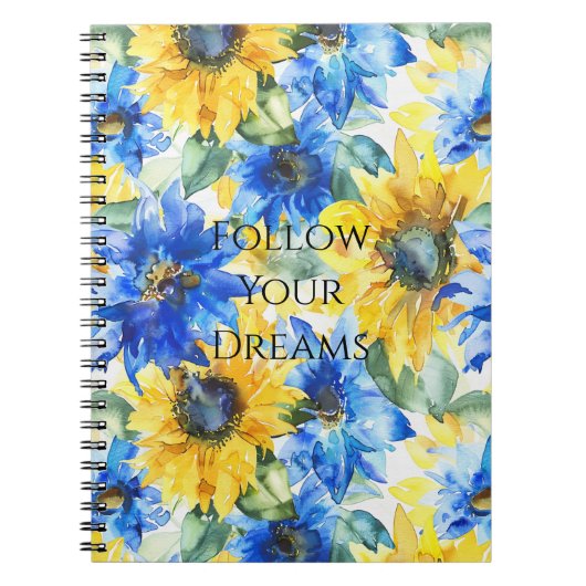 Carnet Blue Yellow Sunflowers (Devant)