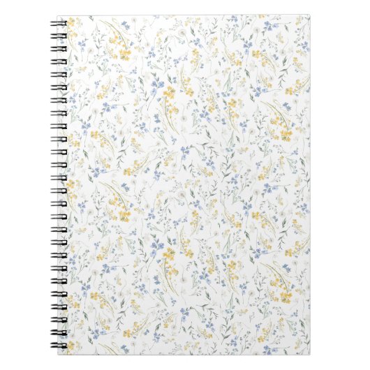 Carnet Blue Yellow Wildflower Pattern (Devant)