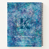 Carnet Blues colorés Nom personnalisé Sketchbook (Dos)