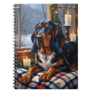 Carnet Bluetick Coonhound avec lumières de Noël Vacances
