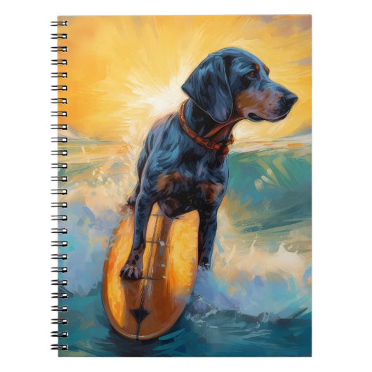 Carnet Bluetick Coonhound Beach Plage Plage de surf Peint (Devant)
