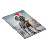 Carnet Bluetick Coonhound Dog en Noël de neige (Côté Droit)