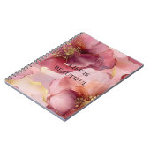 Carnet Blush Doré Floral Rose Bourgogne  (Côté gauche)