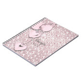 Carnet Blush Drips Monogramme Pailleté Rose 2024 (Côté gauche)