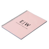 Carnet Blush Dusty rose moderne Script Girl Monogramme No (Côté gauche)