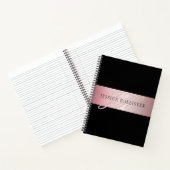 Carnet Blush Élégant Faux Or Rose | Nom & Initiales (Intérieur)