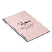 Carnet Blush et Noir Élégant Script 40e Anniversaire (Côté Droit)