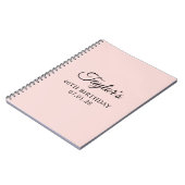 Carnet Blush et Noir Élégant Script 40e Anniversaire (Côté gauche)