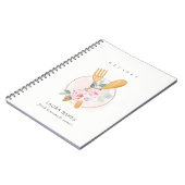 Carnet Blush Floral Spoon Fork Bakery Catering Recipe (Côté gauche)