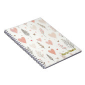 Carnet Blush Hearts & Botanical Seamless Pattern (Côté Droit)
