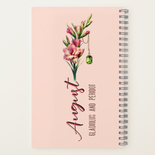 Carnet Blush of August: Gladiolus & Peridot Keepsake  (Verso)