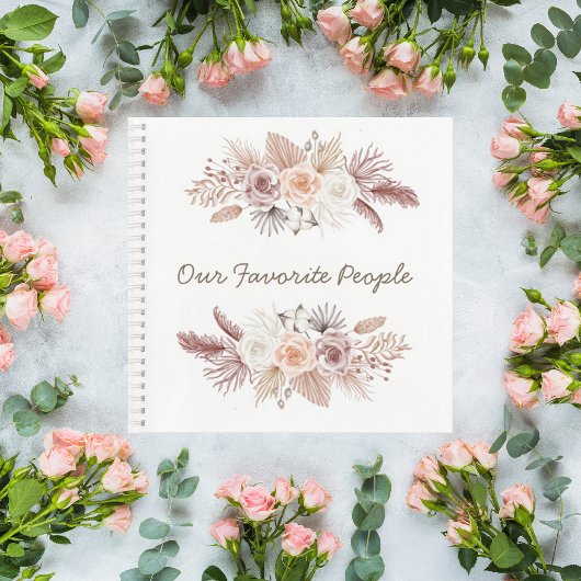 Carnet Blush Pampas Grass Wedding Guest Book