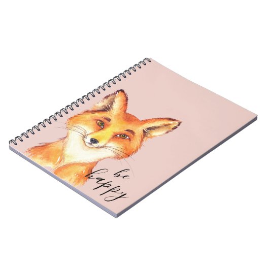 Carnet Blush Pink Be Happy Fox (Côté gauche)