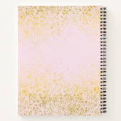 Carnet Blush Pink & Gold Sparkor Nom du monogramme (Dos)