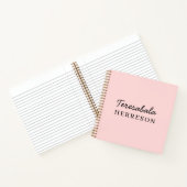 Carnet Blush Pink Modern Minimalist Monogram (Intérieur)