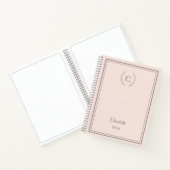 Carnet Blush Pink Monogram Personalized Quiet Luxury (Intérieur)
