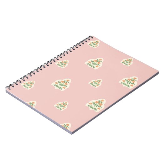 Carnet Blush pink mughal floral pattern  (Côté gauche)