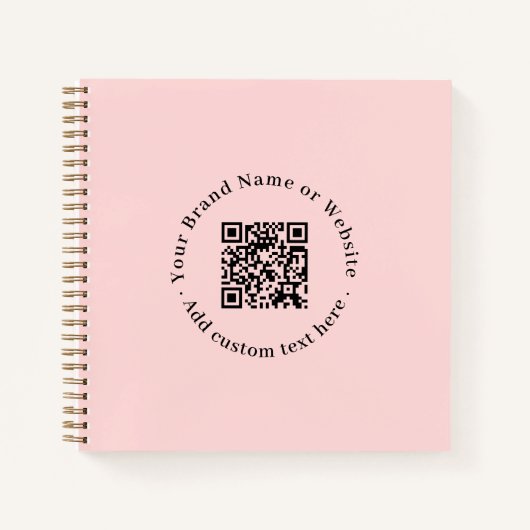 Carnet Blush Pink QR | Feminine Business Promo Design (Devant)