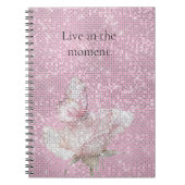 Carnet Blush Pink Rose Butterfly Sparkle  (Devant)