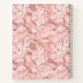 Carnet Blush Pink Scroll Floral Girl Chic Motif Nom (Dos)