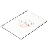 Carnet Blush Pink Watercolor Gold Circle Floral Wreath (Côté gauche)