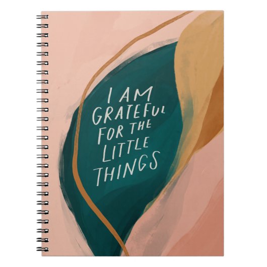 Carnet Blush Pink Watercolor Nature Gratitude (Devant)