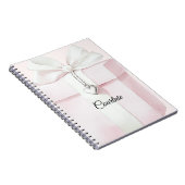 Carnet Blush Pink White Bow Cadeau Coeur Charme (Côté Droit)