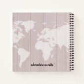 Carnet Blush Pink World carte notes de voyage personnalis (Dos)