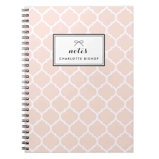 Carnet Blush Quatrefoil Motif personnalisé (Devant)